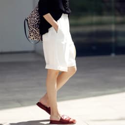 MICOCO K8198C Leisure and comfortable washed cotton tensioned waist five thin wide leg shorts for women