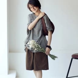 MICOCO K8198C Leisure and comfortable washed cotton tensioned waist five thin wide leg shorts for women