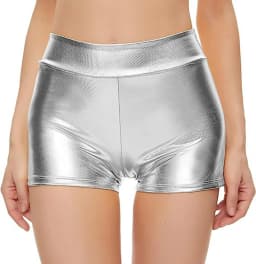 Sexy Slim Stretch High Waist Shorts for Women Shiny Sliver Gold Color Shorts Nightclub Party Women's Outfits