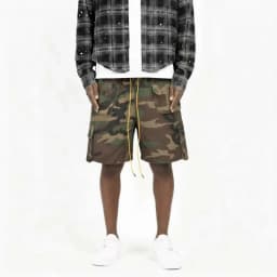 New Fashion Multi-pocket Camouflage Drawstring Jeans Knee Shorts Casual Hip-hop Fashion Loose Comfortable Women's Pants