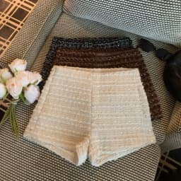 Retro New Autumn Winter Black Beige Sexy Club Zipper Shorts Women Brown Elegant Versatile Short Pants Popular High Street Trendy