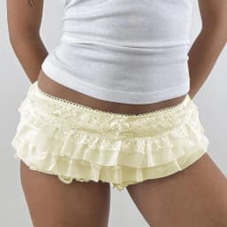 Y2k Cutest Ruffles Mesh Layers Bloomers Frilly Pants Fairy Tiered Lace Micro Shorts Bow Waistband Booty Shorts Women Streetwear