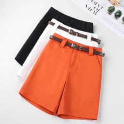 2025 New Summer Women Thin Solid Color Short Pants Female High Waist Wide-leg Shorts Ladies Fashion Loose Casual Shorts X598