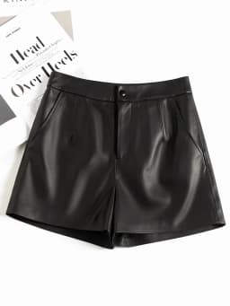 Leather Shorts Women Genuine Sheepskin Short Pants High Waist Sexy Women 2025 New In Outwears