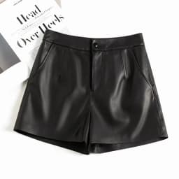 Leather Shorts Women Genuine Sheepskin Short Pants High Waist Sexy Women 2025 New In Outwears