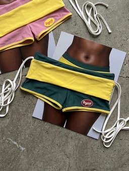 Summer Aesthetics Retro 2000s Fashion Color blocked Design Casual Basic Shorts Gothic Hip Hop Rock Street Style Emo Girls Punk