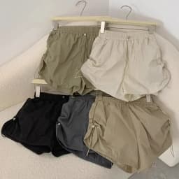 Y2K Drawstring Cargo Shorts Women Summer High Waist Loose Quick Drying Sports Shorts Female Solid Wide Leg Casual Short Pants