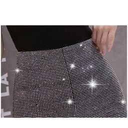 Black Rhinestone Shorts Women Chic Sexy Shiny Full Diamonds Female Stretch High Waist Glittering Bling Were Thin Hip Hot Pants