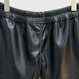High Street Women's Dark Style Shorts Black PU Leather Elastic Waistband Drawstring Style Showing Leg Length Fashionable Shorts
