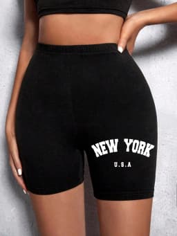 Summer Womens Sports Shorts New York The Emipure City Letter Printing Fitness Short Pantsstretch Thin Soft Female Sport Swear