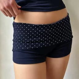 Foldover Shorts For Women Y2k Polka Dot/Stripe Cute Micro Short Fold Over Pajama Bottoms Slim Going Out Mini Shorts Loungewear