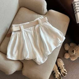MEXZT Streetwear Belt Shorts Women Fashion Black High Waist Bud Shorts Summer Korean White Casual Design A Line Short Pants New
