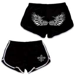 Fashion Punk Gothic Rhinestones Graphics Woman Bottoms Y2K Print Trousers Aesthetic Shorts Grunge Streetwear Vintage Trousers