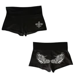 Fashion Punk Gothic Rhinestones Graphics Woman Bottoms Y2K Print Trousers Aesthetic Shorts Grunge Streetwear Vintage Trousers
