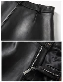 2026 Winter Women European/American Fashion Genuine Leather Shorts Real Lambskin High Waist Flanging Wide Leg Trousers Boots
