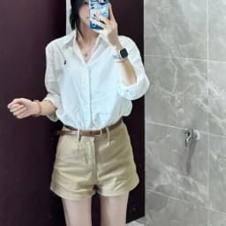 Khaki Casual Shorts for Women Summer All-Match Stretch Denim Straight Shorts Ladies Korean Simple with Belt Hot Short Pants