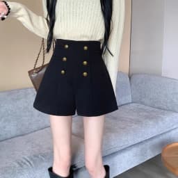 Shorts Femininas Black Suit New Double Breasted Wide Leg Hot Casual Wild Outwear for Women Pantalones Cortos De Mujer