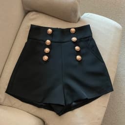 Shorts Femininas Black Suit New Double Breasted Wide Leg Hot Casual Wild Outwear for Women Pantalones Cortos De Mujer