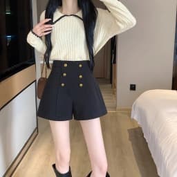 Shorts Femininas Black Suit New Double Breasted Wide Leg Hot Casual Wild Outwear for Women Pantalones Cortos De Mujer