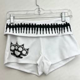 Summer Aesthetics Retro 2000s Fashion Geometric Print Casual Basic Shorts Gothic Hip Hop Rock Street Style Emo Girls Punk
