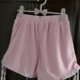 Japan Summer Sweet Lolita Shorts Women Kawaii Cartoon Bunny Elastic Waist Wide Leg Pants Casual Loose Pantalones Cortos De Mujer