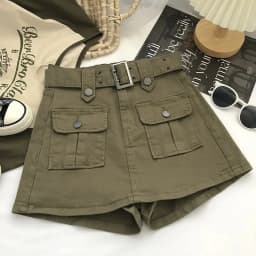2026 Summer Safari Style Women Denim Pantskirt High-waist Short Slim A-line Jean Skirts Lady Anti-expose Lining Wide-leg Shorts