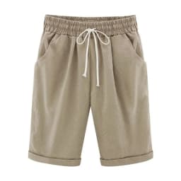 Women Cotton Shorts Casual High Waist Pocket Harem Pant Summer Cool Thin Beachwear Fashion Breathable Female Clothing
