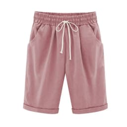 Women Cotton Shorts Casual High Waist Pocket Harem Pant Summer Cool Thin Beachwear Fashion Breathable Female Clothing