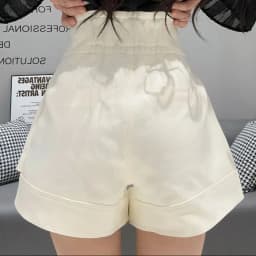 Heavy Industry Hot Diamond High Waist Slim Casual Shorts Suit A-line White Pantalones Cortos De Mujer Black Wide Leg Short Pants