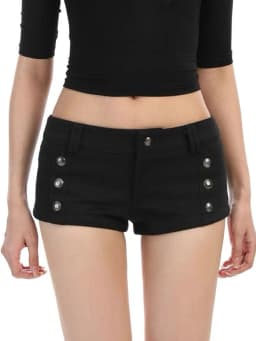 Y2K High Street Double Row Button Shorts Women Summer Design Slim Fit Slimming Low Waist Hip Hugging Hot Pants