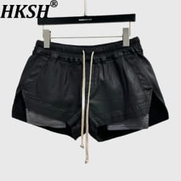 HKSH Summer New Women Casual Shorts Elastic Waist Drawstring Patchwork Slimming Versatile Dark Techwear Punk Stylish Ins HK11398