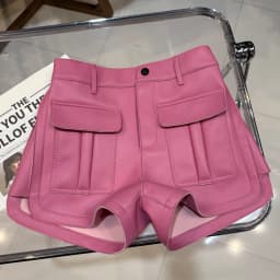 Genuine Leather Shorts Women Real Lambskin Pants Ladies Sheepskin Riding Shorts