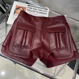 Genuine Leather Shorts Women Real Lambskin Pants Ladies Sheepskin Riding Shorts