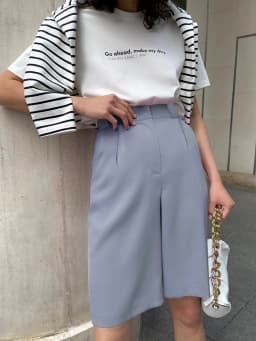 Women's Summer Shorts 2025 Long with High Waist Female Loose White Classic Knee-Length Office Wide Women's Shorts Black Candy