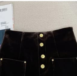 New Autumn Fashion Velvet Shorts High Waist Single Breasted Office Lady A-line Wide Leg Shorts Solid Color Women's Clothing