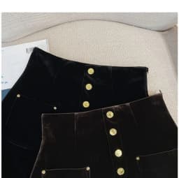 New Autumn Fashion Velvet Shorts High Waist Single Breasted Office Lady A-line Wide Leg Shorts Solid Color Women's Clothing