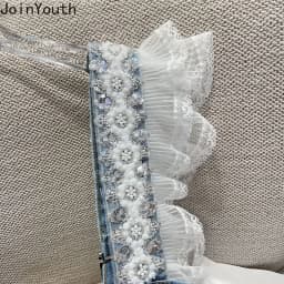 Fashion Denim Shorts Women Clothing Summer Overalls Heavy Beading Ruffles Pantalones Cortos De Mujer Korean Y2k Wide Leg Pants
