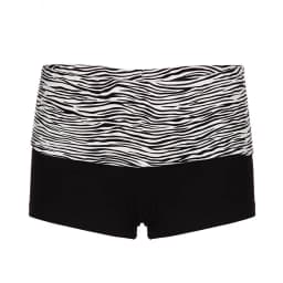 Fashionable Color Blocked Zebra Print Waist Cinched Sports Shorts, Spicy Girl Elastic Slim Fit Basic Casual Hot Pants