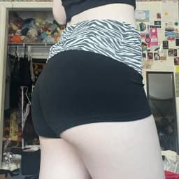 Fashionable Color Blocked Zebra Print Waist Cinched Sports Shorts, Spicy Girl Elastic Slim Fit Basic Casual Hot Pants