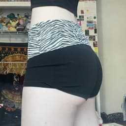Fashionable Color Blocked Zebra Print Waist Cinched Sports Shorts, Spicy Girl Elastic Slim Fit Basic Casual Hot Pants