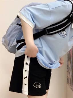 HOUZHOU Japanese 2000s Style Y2k Shorts Baggy Kawaii Harajuku Sweatpants Cute Sweet Sports Pants Oversize Korean Fashion Summer