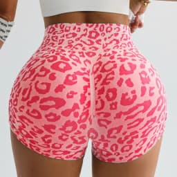 Women High Waist Leopard Print Shorts Seamless Slim Leggings Sexy Hip Liftting Gym Running Cycling Yoga Shorts Summer for Women