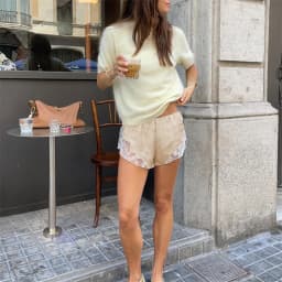 Women Y2k Slik Lace Trim Shorts Stain Pajama Micro Mini Slip Boxer Shorts Low Rise Lounge Pj Bottoms Pettipants Streetwear
