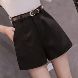 Casual Women's Straight-Leg Shorts Korean Office Ol Lady A-Line High Waist Shorts Summer Black White Loose Mini Short Pants