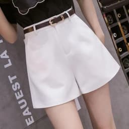 Casual Women's Straight-Leg Shorts Korean Office Ol Lady A-Line High Waist Shorts Summer Black White Loose Mini Short Pants