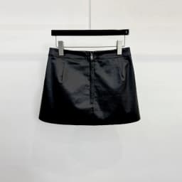 Owen Seak Women's Casual Short Oil Wax Canvas Summer Gothic High Street Wear Trumpet Mermaid Black Short
