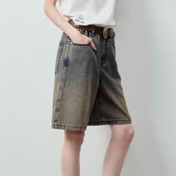 TOYOUTH Women's High Waist Wide Leg Denim Shorts 2026 Summer New Acetate Puff Vintage Blue 5-Pocket Hot Pants