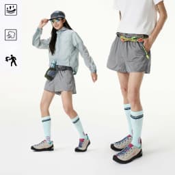 Women Quick-Dry Outdoor Shorts, Summer Breathable Casual Shorts with Elastic Waist, Lightweight for Travel & Hiking