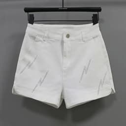 Black Denim Shorts For women's 2026 Spring/summer New Female Elastic high waisted Slim A-line Hot pants Casual Shorts
