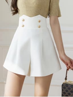 SMTHMA Black White Casual Summer High Waist Suit With Shorts For Women Elegant Buttons Woman Solid Short Pants